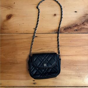 Etienne Aigner Black Quilted Crossbody Bag